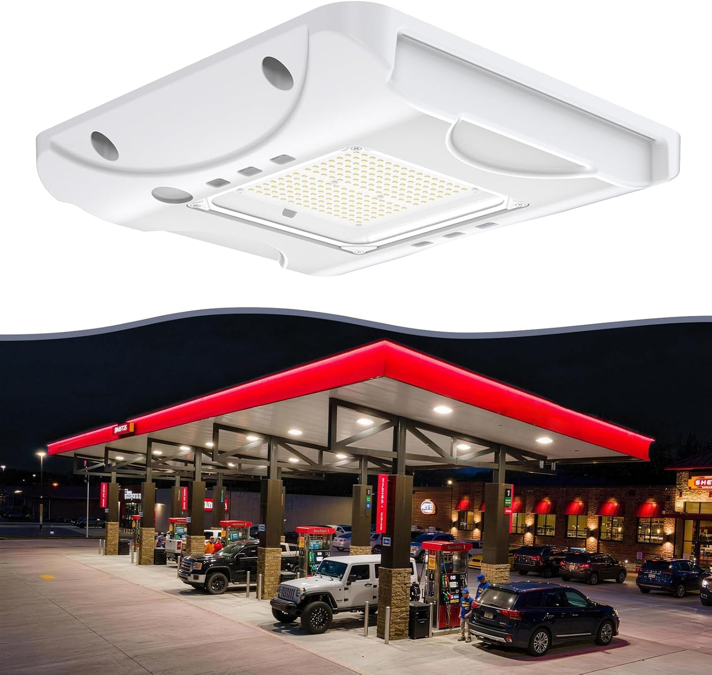 Luces LED gasolinera 150W 21000lm 5700K empotrable regulable