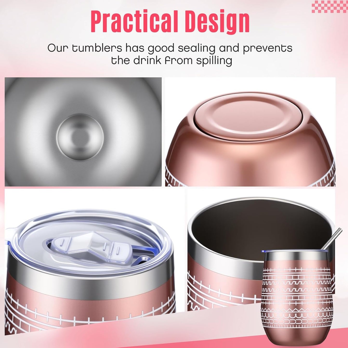 8 Tazas Acero Inox Aislantes con Mensaje Oculto Regalo Navidad