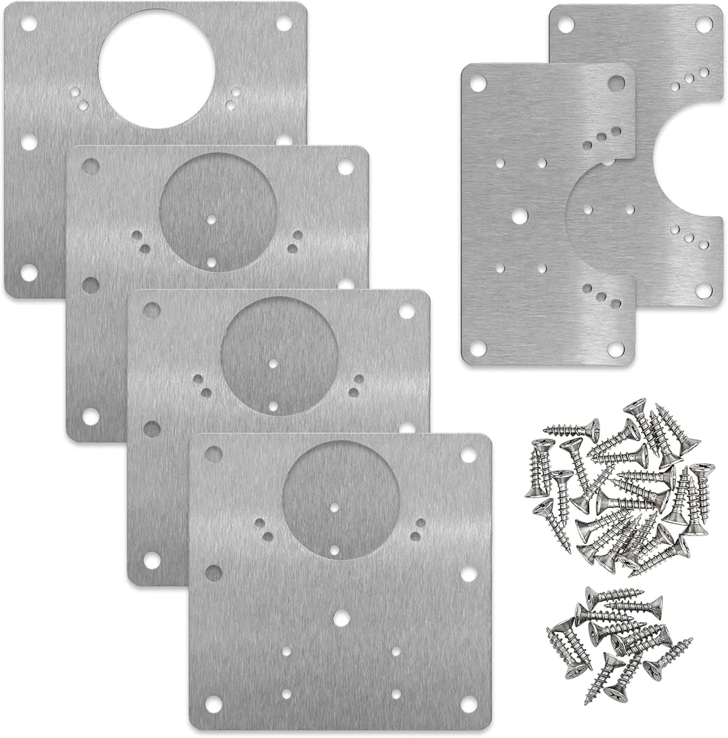 Kit placa bisagra acero inox soporte fijación 6"