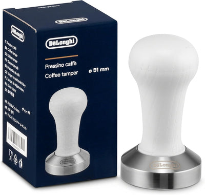 Tamper café acero inox diametro 201mm madera blanca