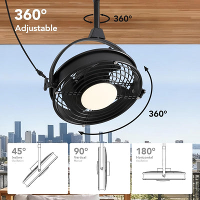 Ventilador techo exterior 20pulg luces 3CCT 6 velocidades