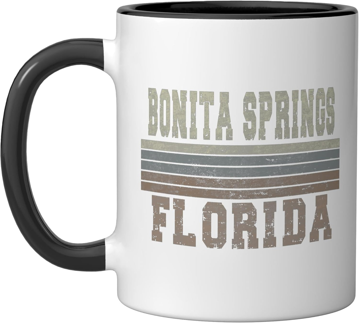 Taza cerámica Retro Bonita Springs Florida negra/blanca
