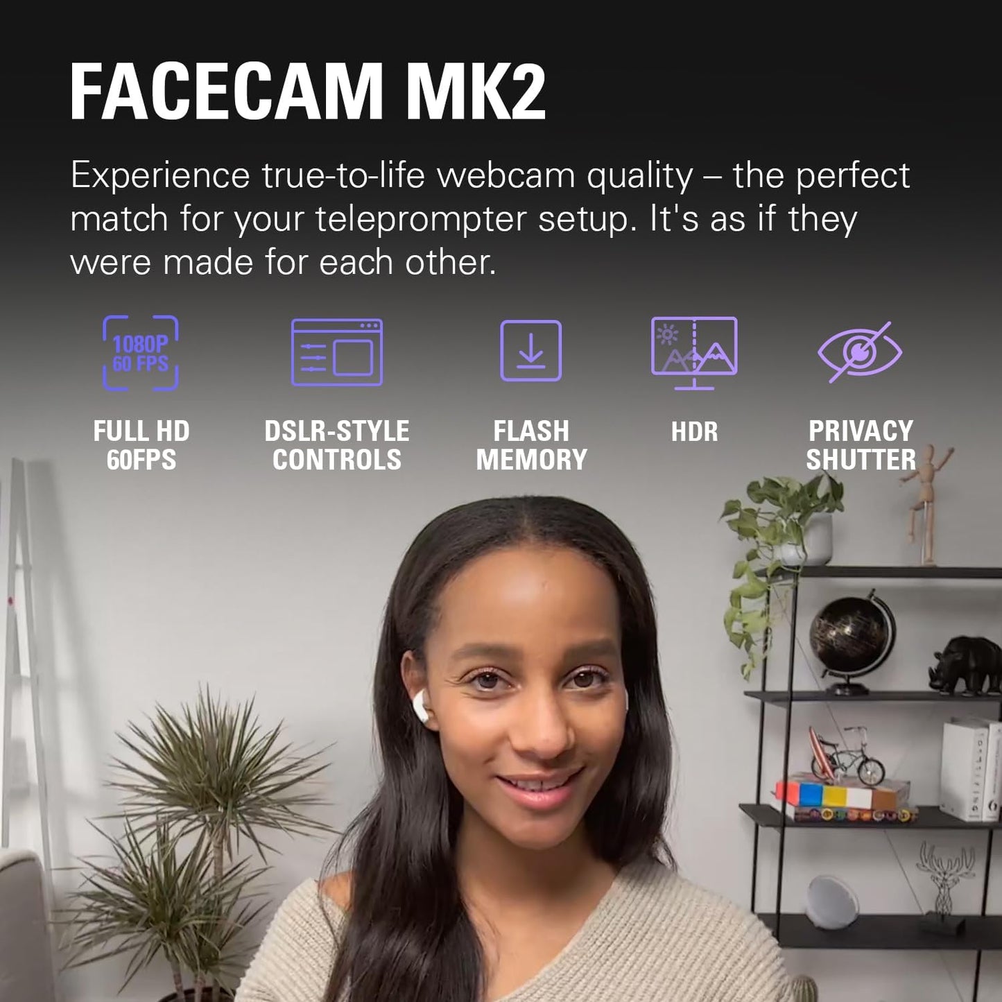Set Teleprompter Full HD para Webcam OBS Zoom Teams
