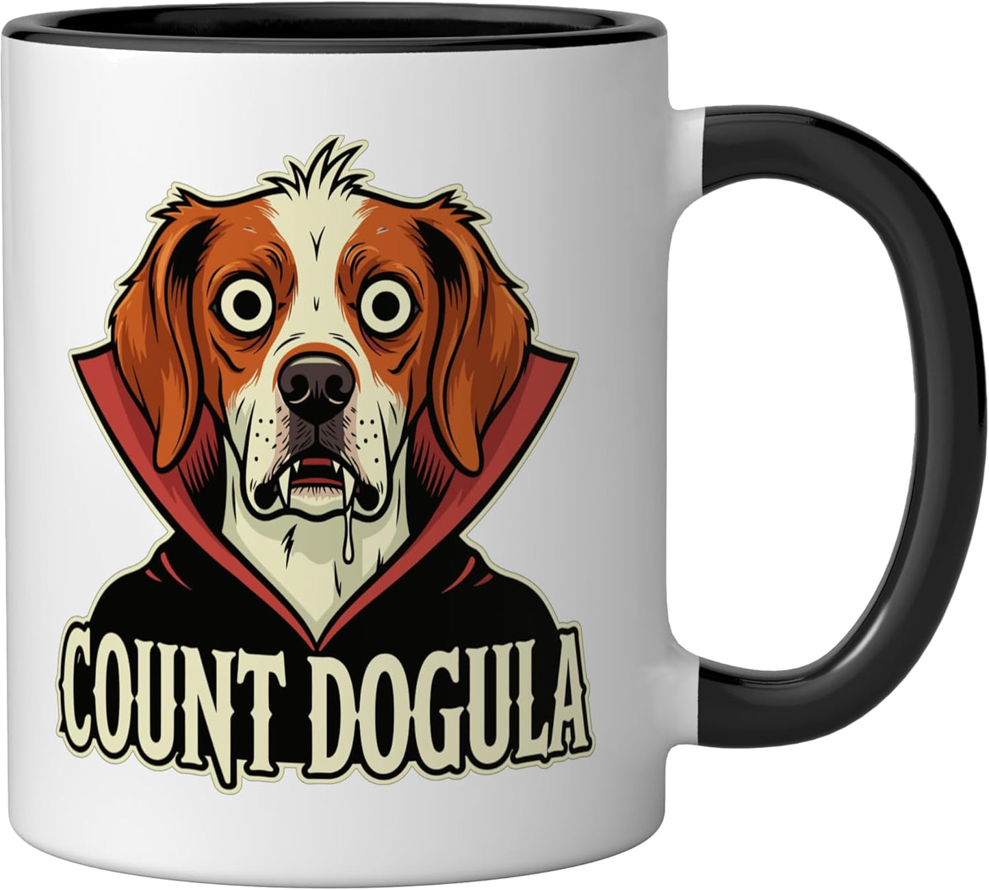 Taza cerámica para perros tema Halloween negro/blanco