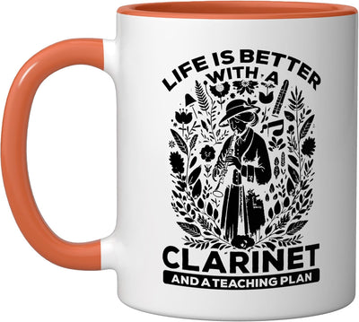 Taza Cerámica para Clarinete Juez Naranja/Blanco