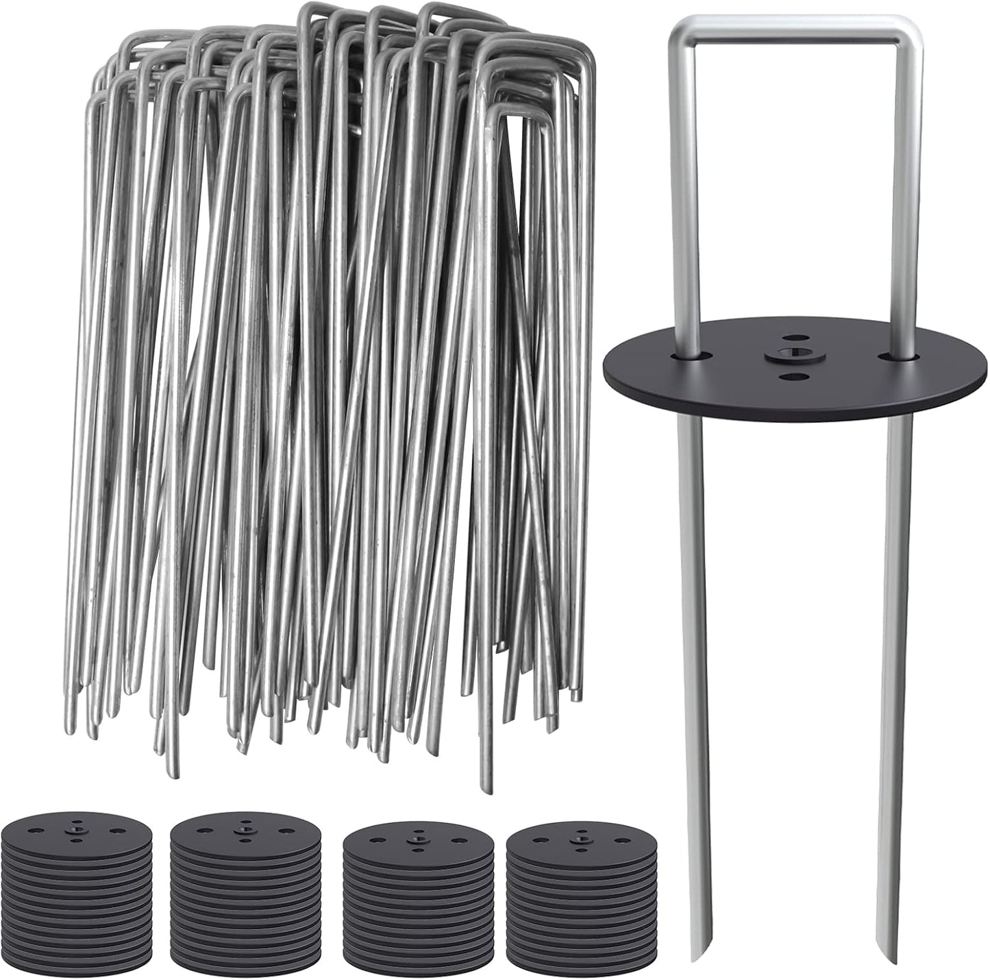 50 Estacas Barrera Vapor 6pulg Tapas Grapas Jardín