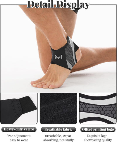2 Tobilleras Compresión Ajustables para Hombre y Mujer