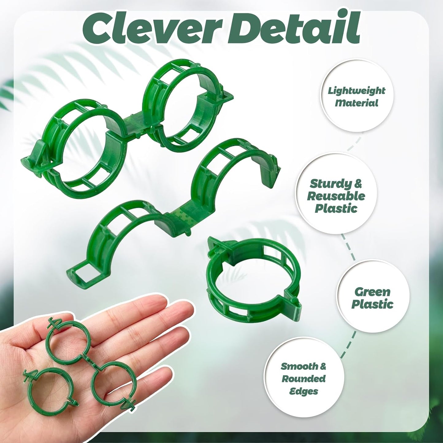 400 Clips Plástico para Vid y Tomate Jardinería Verde