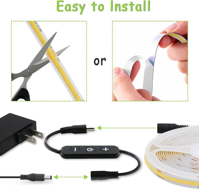 Tira luces LED COB roja 24V regulable flexible