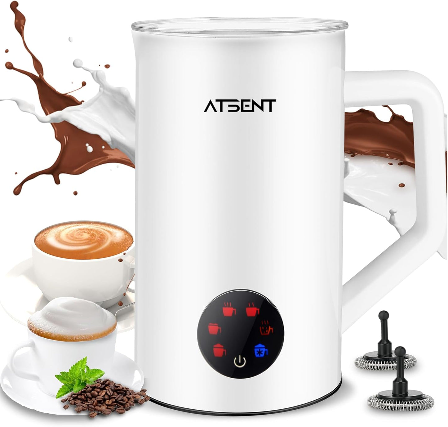 Espumador de leche 6 en 1 con vaporizador eléctrico para café, capuchino y chocolate