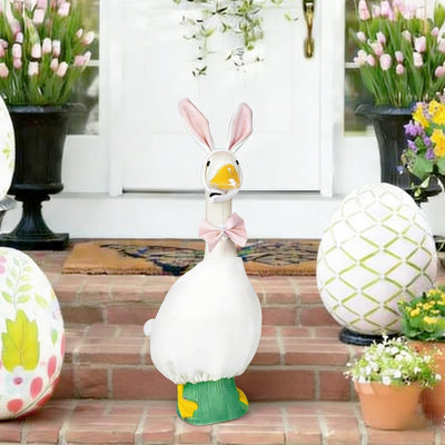Disfraz ganso Pascua 23pulg lazo rosa decoración porche jardín