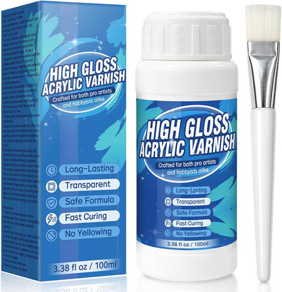 Barniz brillante acrílico no amarillento para pintura
