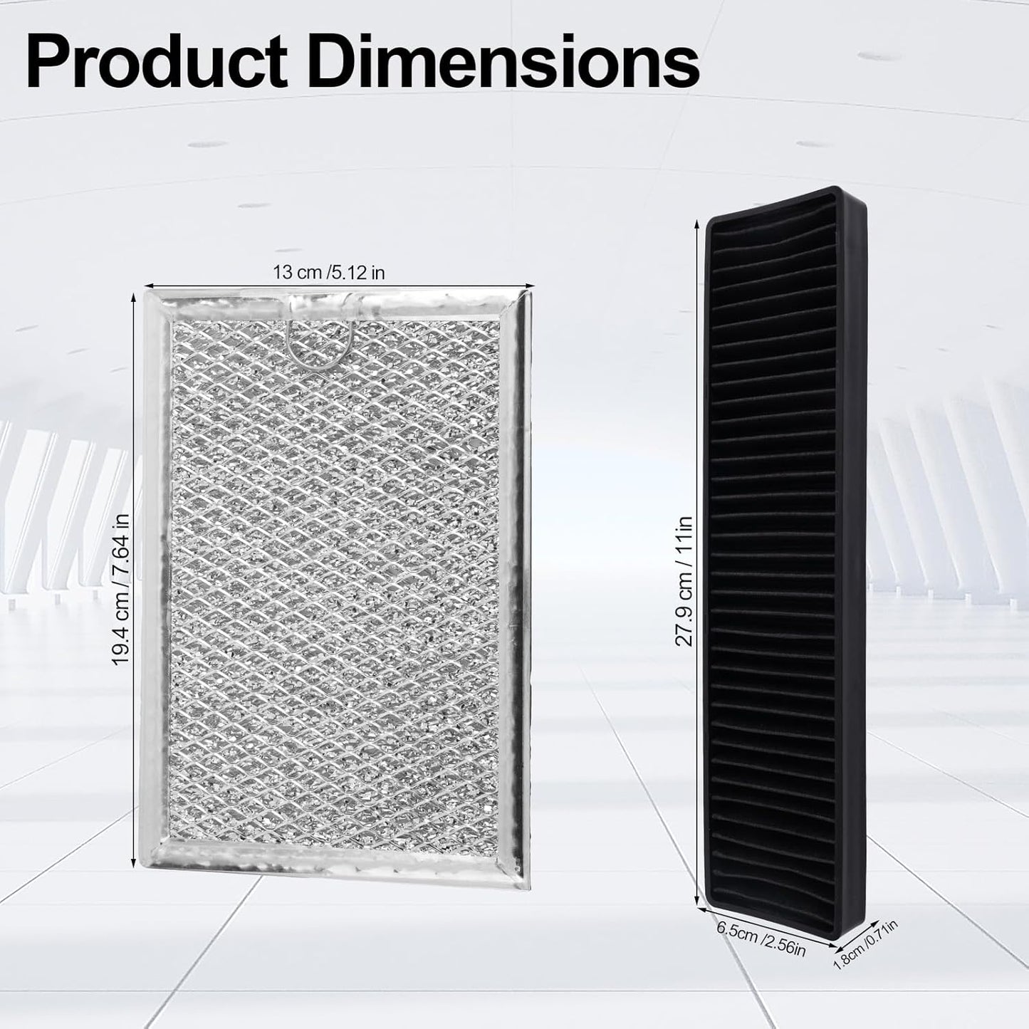 Juego de 3 filtros para microondas compatible con LG LMV2031ST