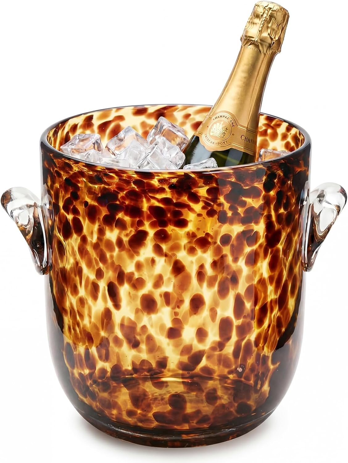 Cubo hielo vidrio patrón tortuga 6.6pulg enfriador bebidas
