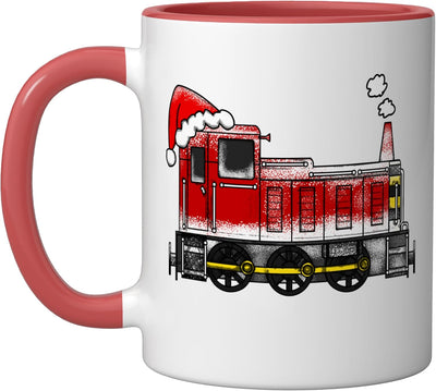 Taza de cerámica navideña para entusiastas del ferrocarril 2024