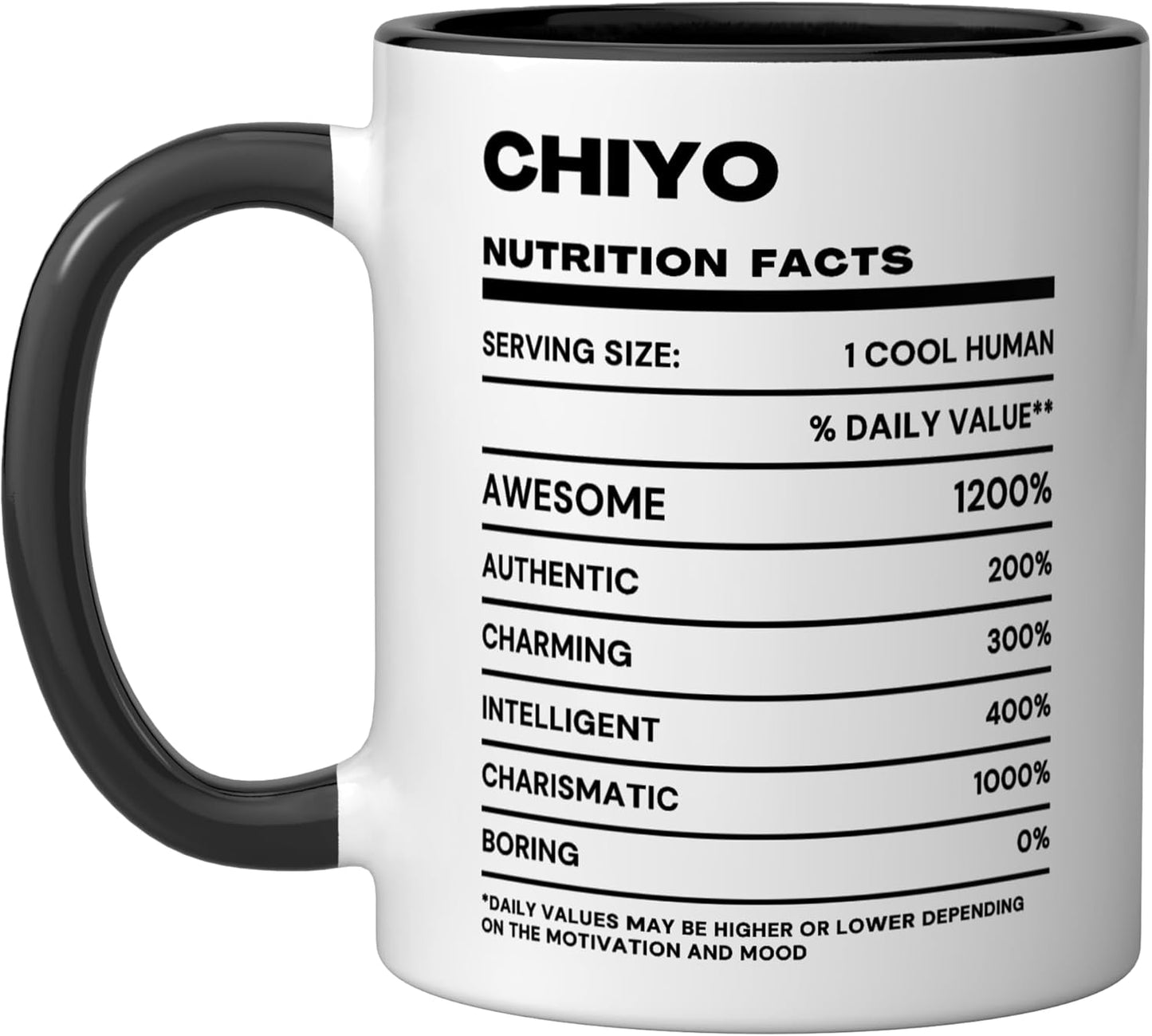 Taza Cerámica Nutrition Facts Negro/Blanco