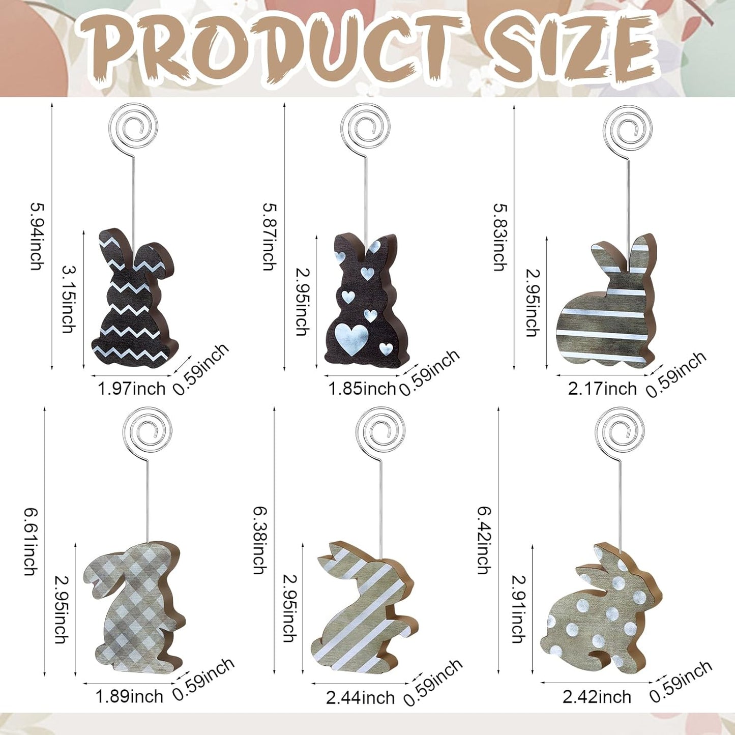 18 Pzas Conejitos Madera Decoración Mesa Rústica