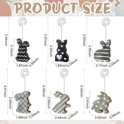 18 Pzas Conejitos Madera Decoración Mesa Rústica