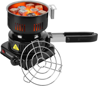 Estufa eléctrica carbón coco 120V 600W parrilla acero inox