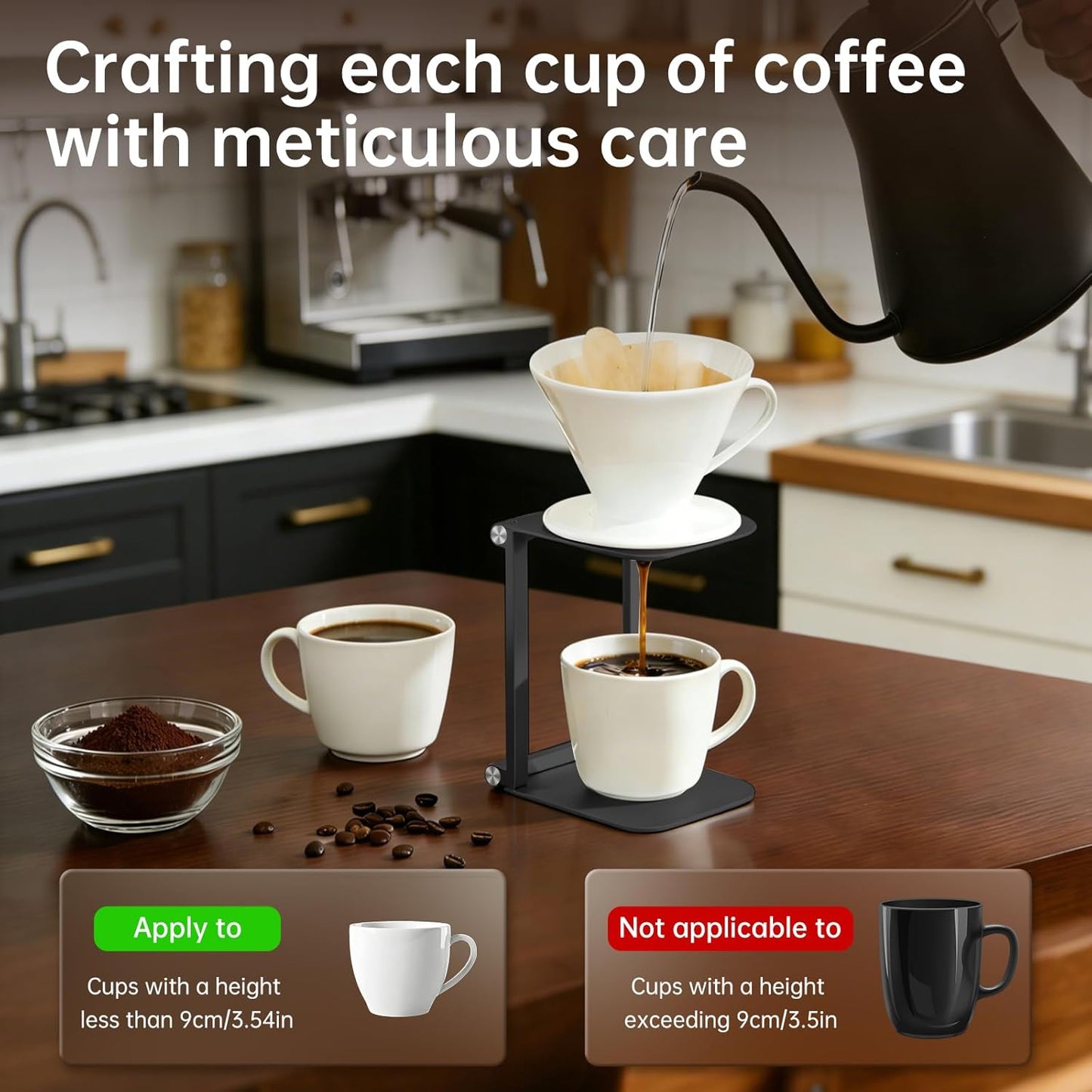 Soporte plegable para cafetera de aluminio compatible con Outin y cafeteras portátiles