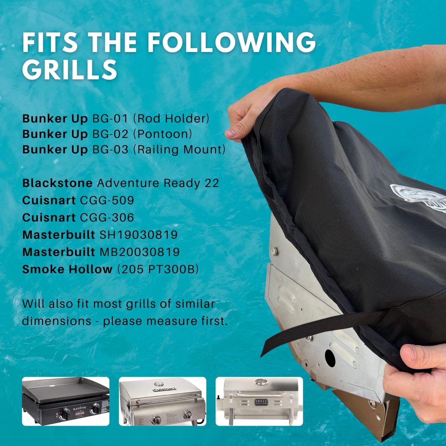 Funda impermeable parrilla lancha resistente marino negro