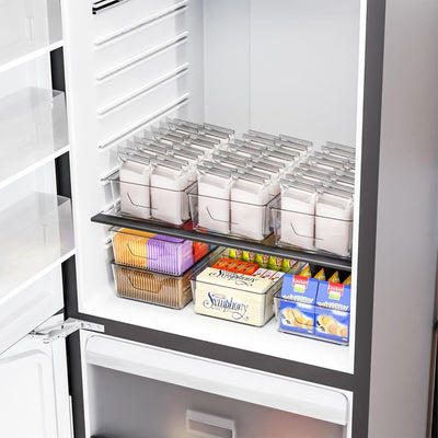 Paquete de 2 organizadores apilables transparentes para despensa, refrigerador u oficina