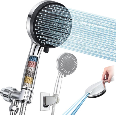 Cabezal ducha lluvia 10 modos manguera 79pulg ajustable con soporte
