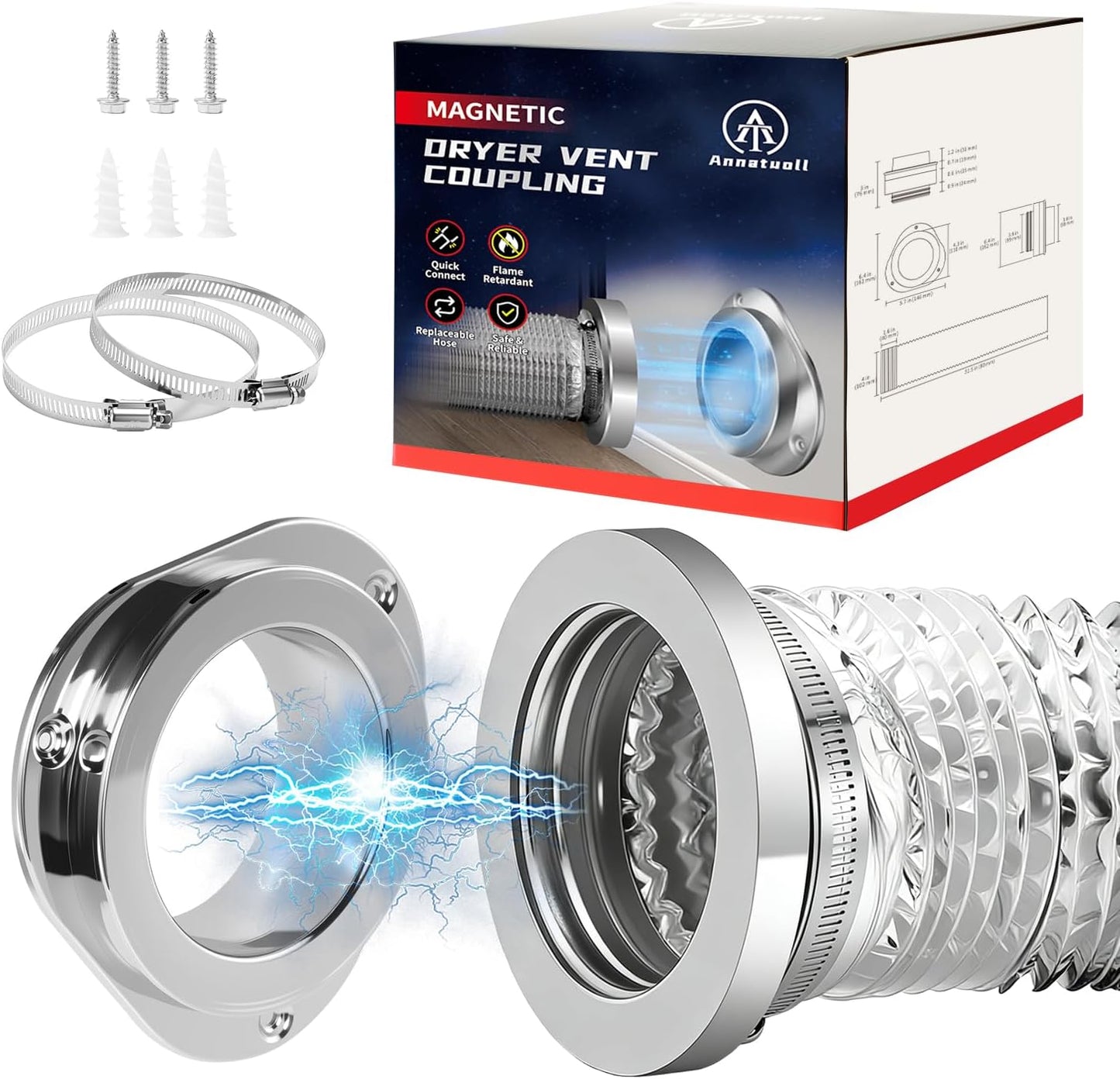 Acoplamiento magnético secadora manguera aluminio 6 capas