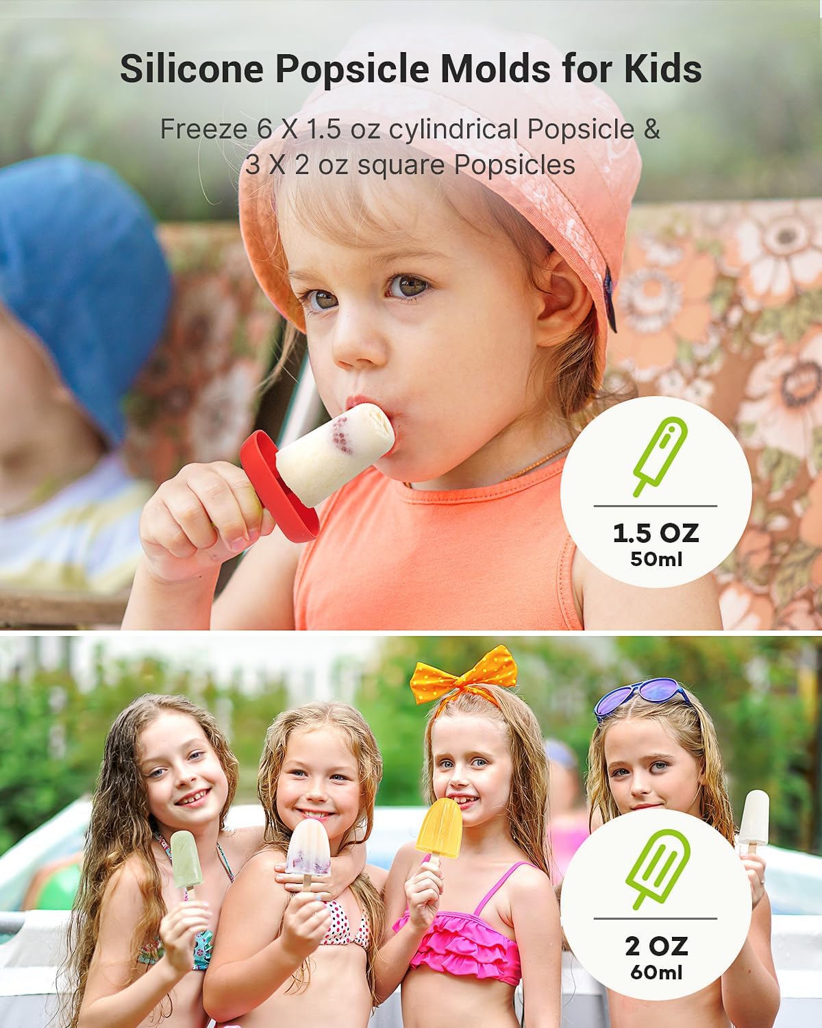 Moldes de silicona sin BPA para paletas de 9 cavidades para niños