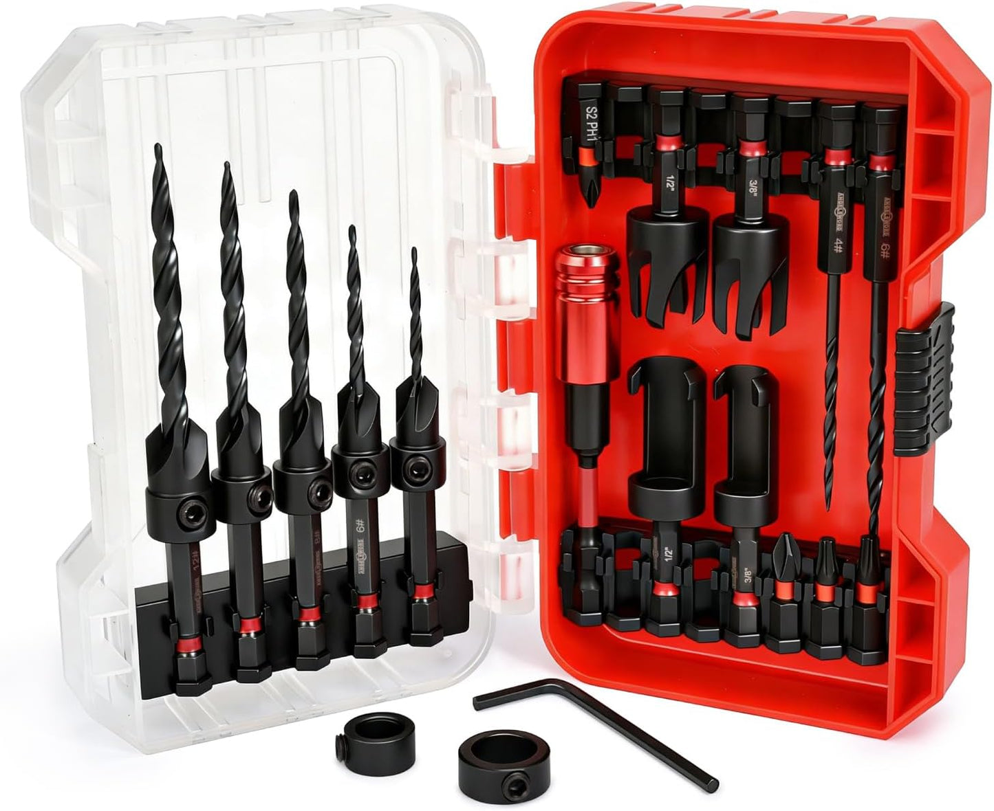Set 19 Brocas Cónicas + 4 Cort. Enchufe Madera