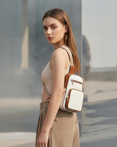 Bolso bandolera antirrobo cuero vegano para mujer