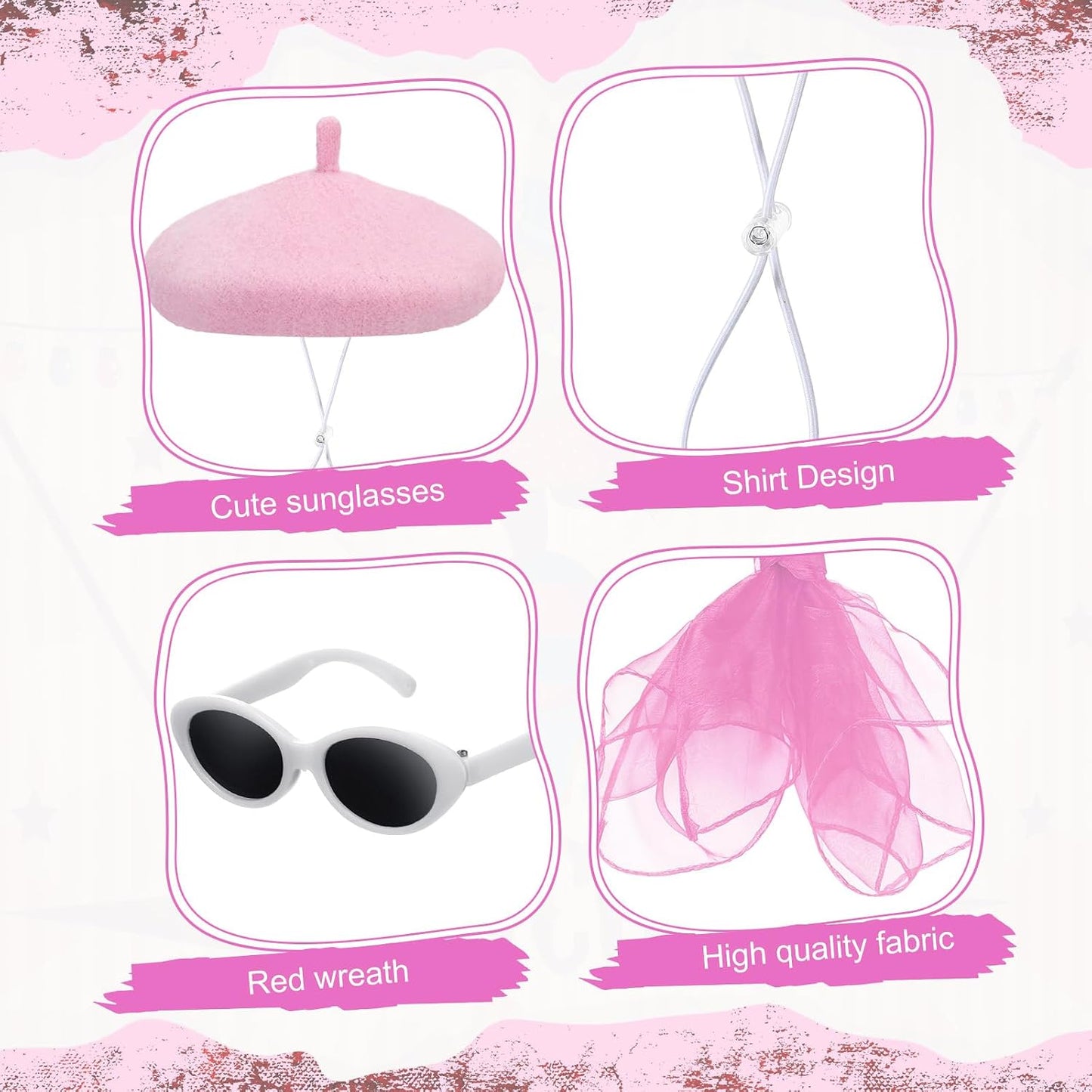 Disfraz ganso francés plástico 23x17pulg rosa 50s