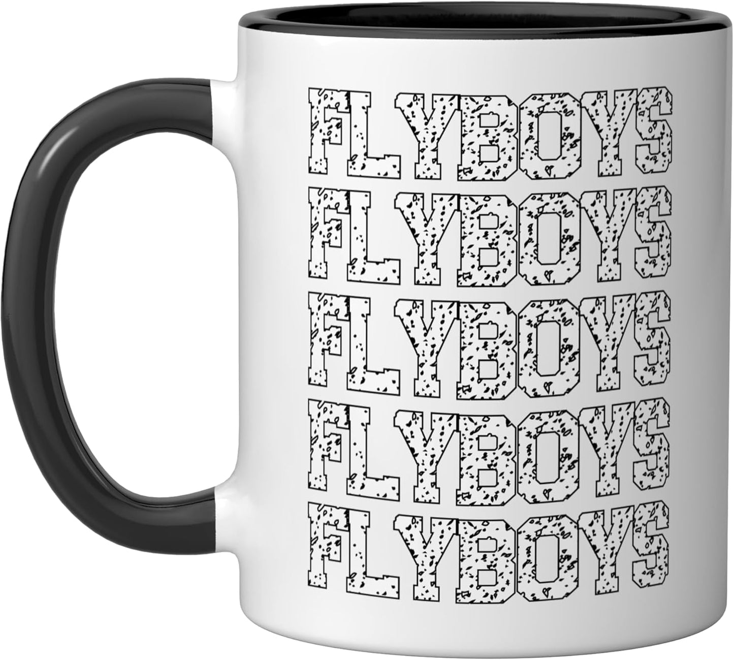Taza cerámica Flyboys negra/blanca