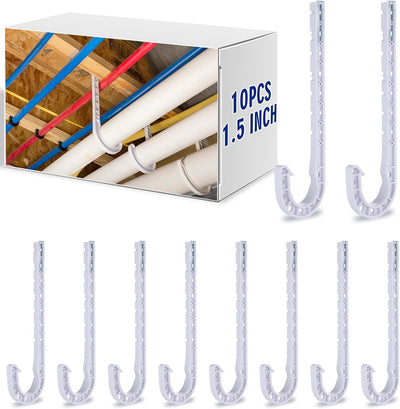 10 Ganchos Tubo PVC 1-1/2pulg Soporte Ajustable