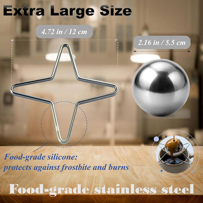 2 Pzas Enfriador Bola Hielo Acero Inox XL Café Reutilizable