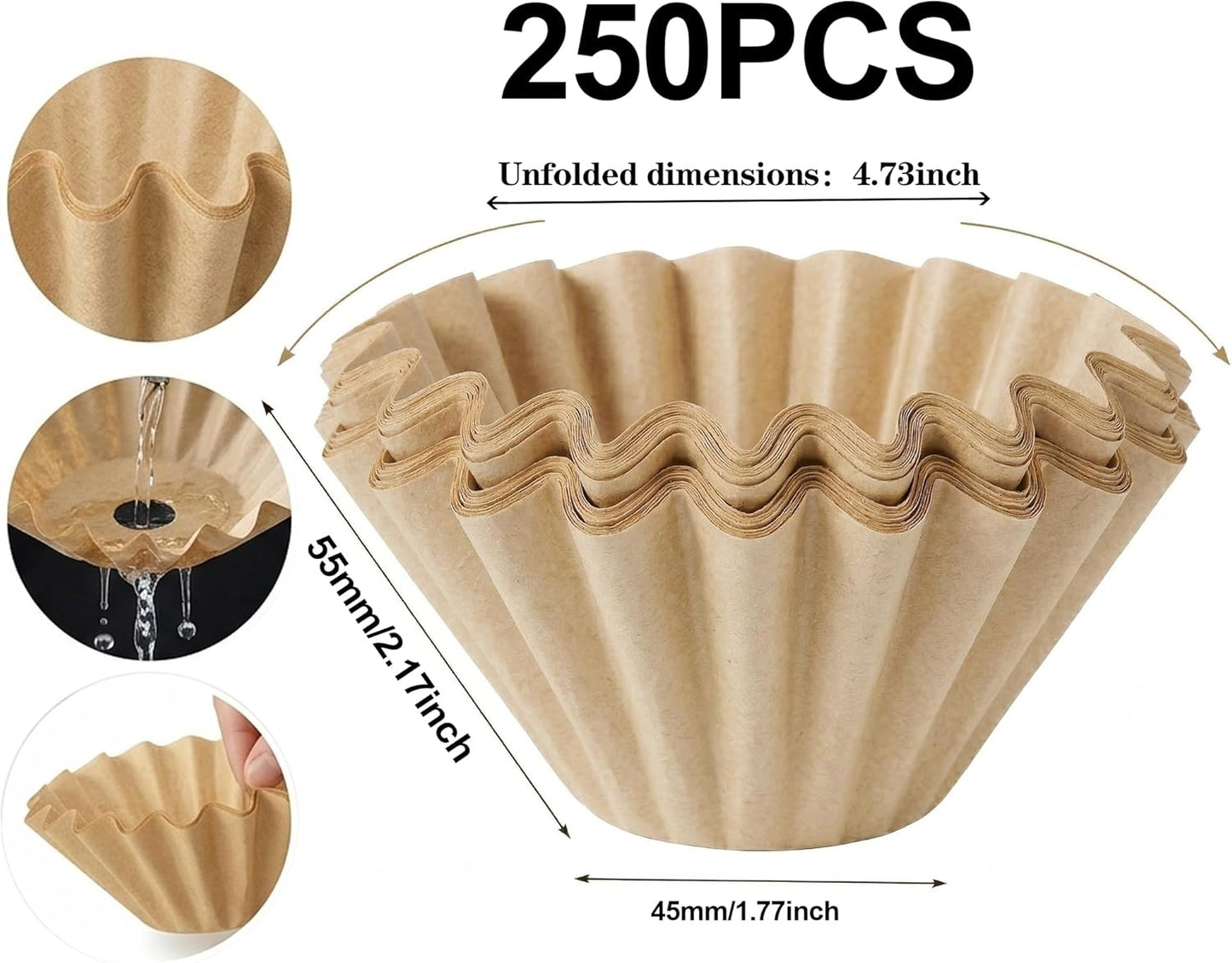 Filtros café Elite Gourmet perforados 6 tazas madera natural 250uds