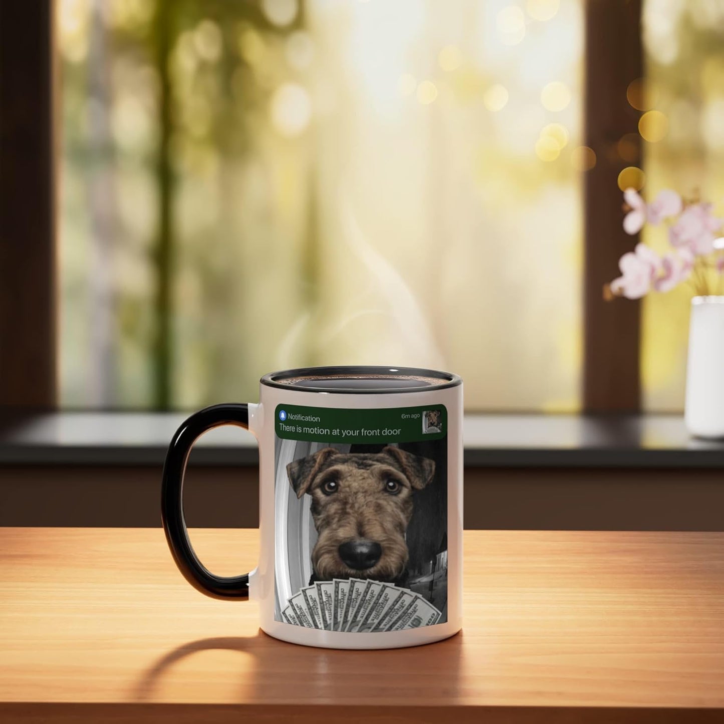 Taza Cerámica Perro Airedale Terrier Negro/Blanco
