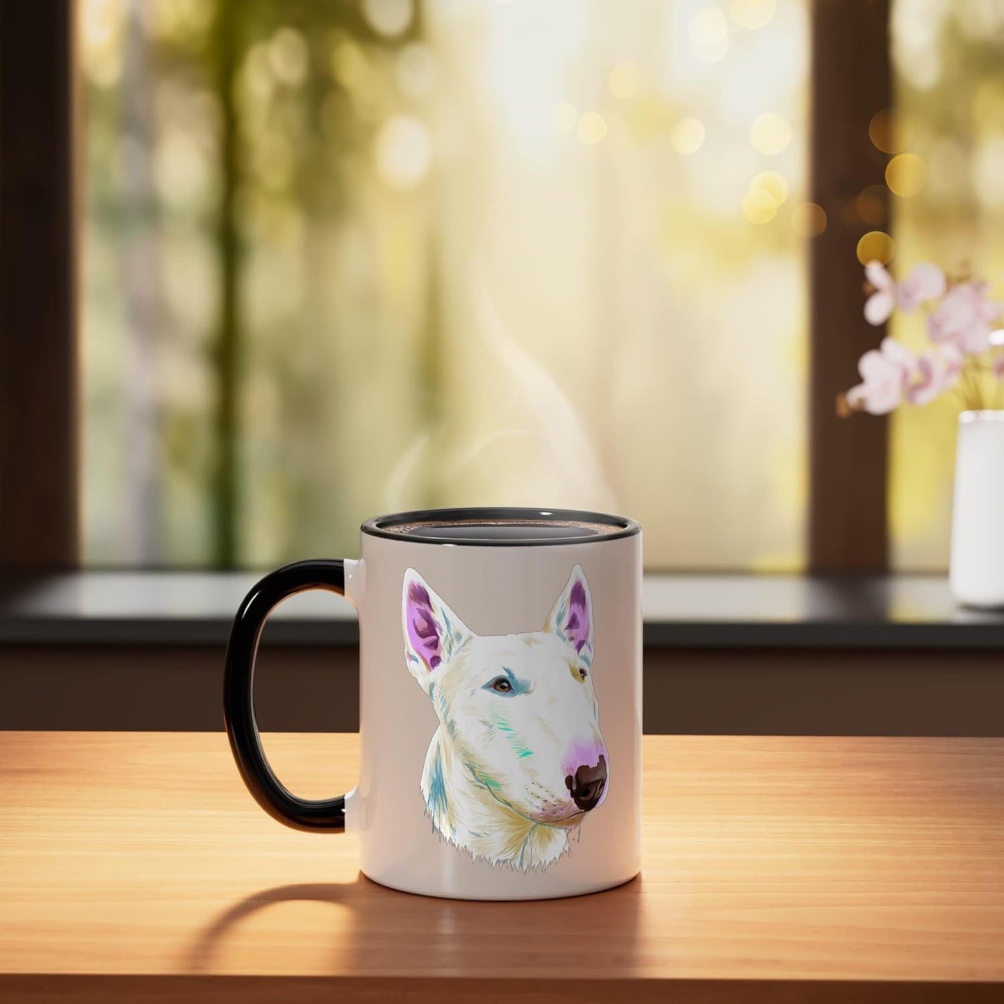 Taza cerámica perro bull terrier negro/blanco