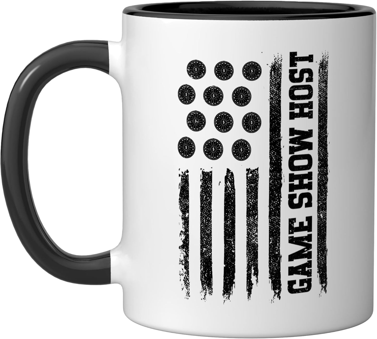 Taza cerámica para anfitrión de juego divertido negra/blanca