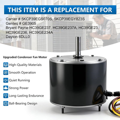 Motor ventilador condensador 1/4 HP 208-230V comp G3905