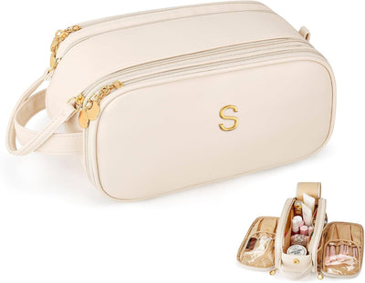 Bolsa maquillaje 3 compartimentos organizador cosméticos