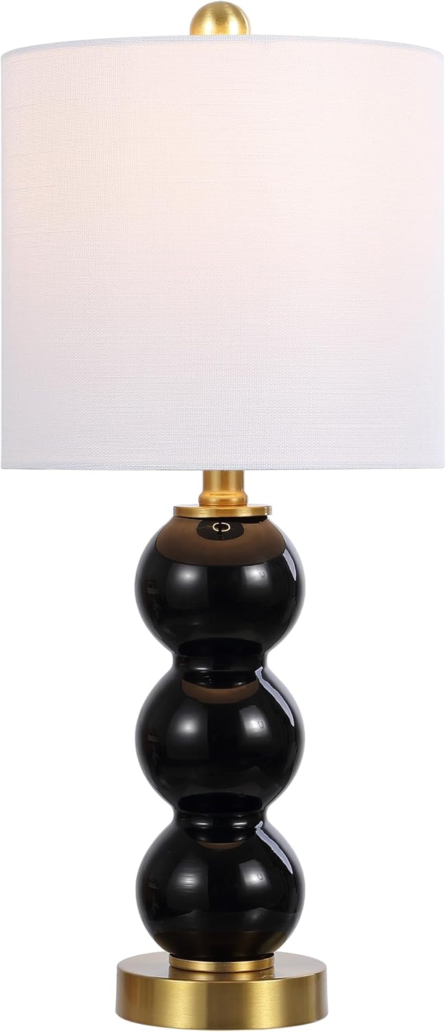 Lámpara mesa cristal dorado negro latón 21pulg dormitorio sala