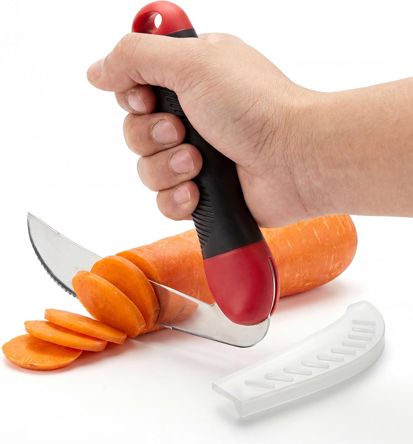 Cuchillo de cocina ergonómico con mango en ángulo para artritis y discapacidad
