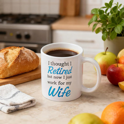 Taza cerámica café 11oz texto inglés para marido fiesta jubilación