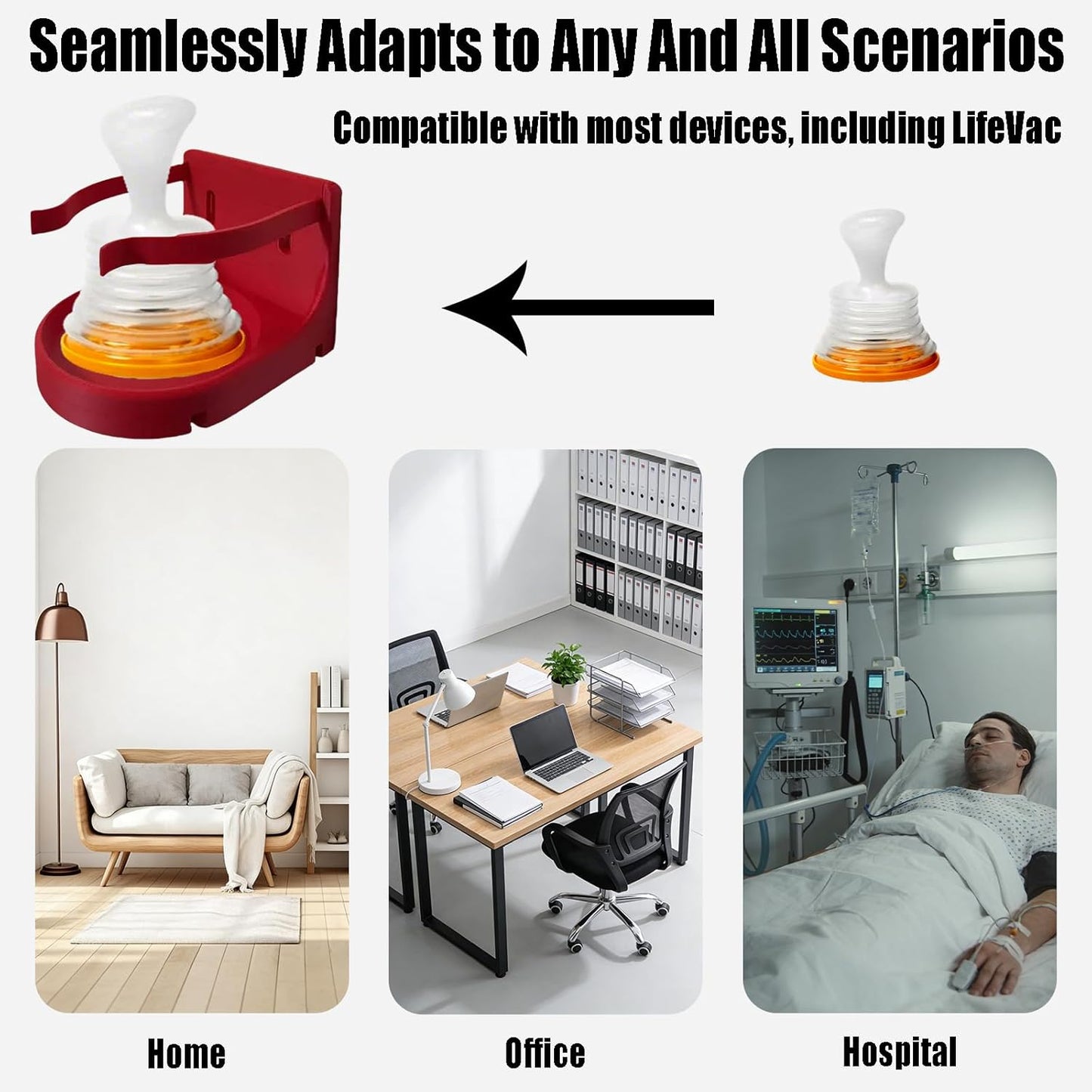 Soporte pared LifeVac con máscara y acceso rápido