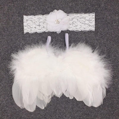 Juego alas plumas ángel bebé recién nacido