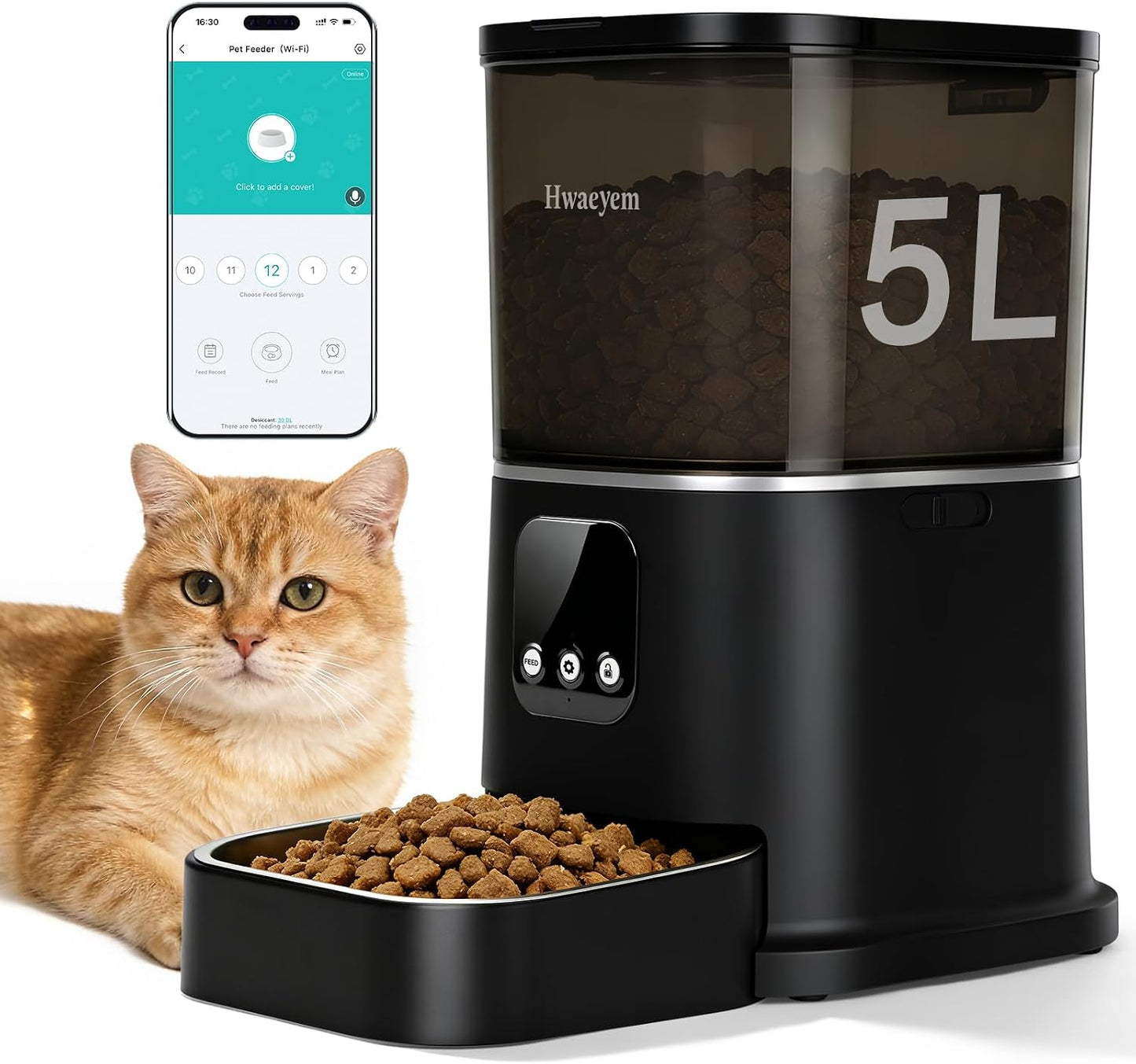 Alimentador automático para gatos WiFi 5L antiatascos