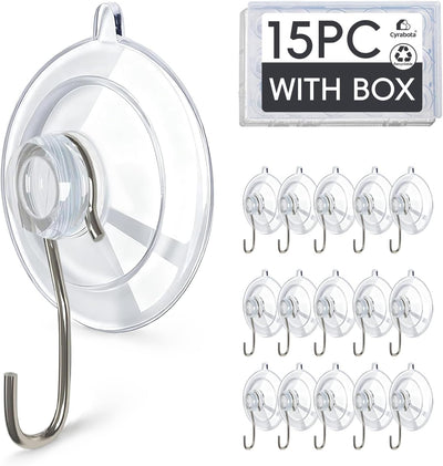 Pack 15 Ganchos Ventosa 1.77pulg Soporte 10lb