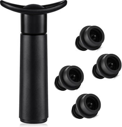 Bomba vacío para vino con 4 tapones selladores reutilizables