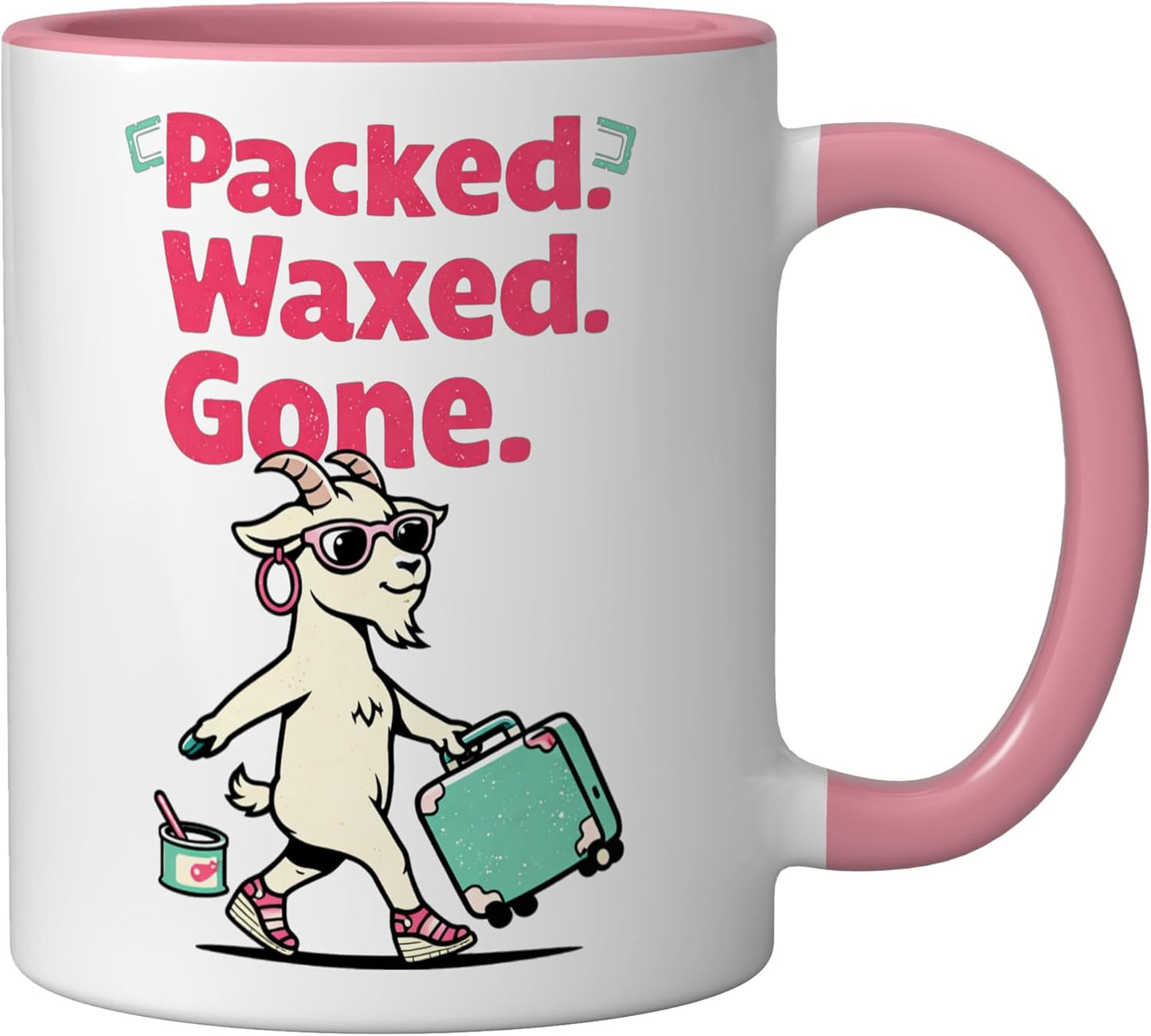Taza Cerámica Rosa/Blanca Gráfica Humorística